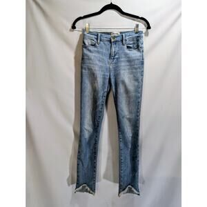 Frame Denim Le High Skinny Light Wash Raw V Hem Jeans Size 26